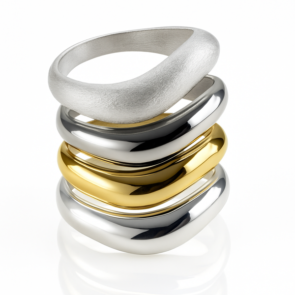 Bilbao Wave Band Sterling Silver