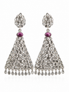 Jaipur Sliced Diamond Blush Tourmaline Cascade Earrings
