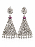 Jaipur Sliced Diamond Blush Tourmaline Cascade Earrings