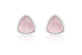 Capri Encased  Triangolo Studs Rose Quartz