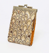 Feather Brocade, Card Holders with RFID Protection | Gold & Brown