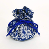 Blue & White Floral Brocade Jewelry Pouch | Blue & White