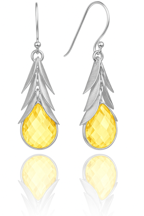 Brazilian Leaf Stone Drops Citrine