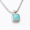 Berlin Cube Gemstone Necklace - Aqua Chalcedony