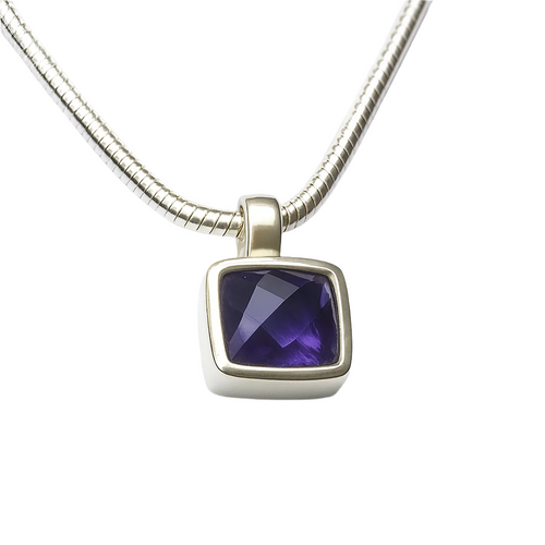 Berlin Cube Gemstone Necklace - Iolite