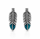 Turquoise Feather Studs