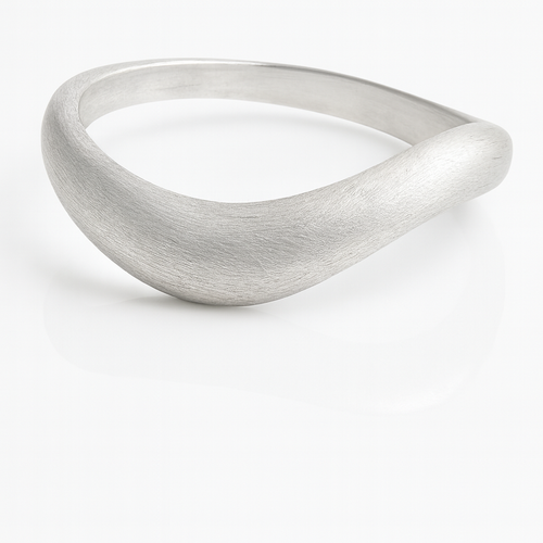 Bilbao Wave Band Brushed Sterling Silver