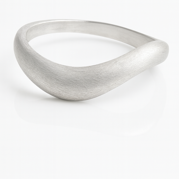 Bilbao Wave Band Brushed Sterling Silver