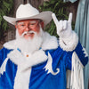 Burnt Orange Texas Cowboy Santa Blown Glass Christmas Ornament | Texan Christmas 2026 Edition