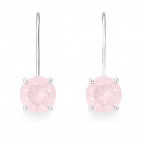 Aurora Ice Drop Earrings Rose Quartz
