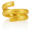 Gold Plated Brushed Bilbao Thick Twist Ring