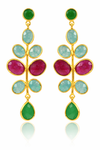 Gold Plated Budding Branch Earrings Hydroquartz