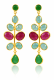 Gold Plated Budding Branch Earrings Hydroquartz