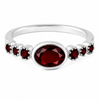 Rani Oval Stackable Ring - Garnet