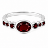 Rani Oval Stackable Ring - Garnet