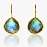 Gold Plated Peacock Drops Labradorite