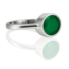 Oval Stackable Jaipuri Ring Green Onyx