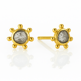 Gold Plated Kiran Sliced Diamond Studs