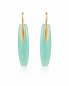 Gold Plated Art Deco Colosseum Vertical Drops Aqua Chalcedony