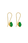 Gold Plated Aurora Ice Drop Earrings Green Onyx