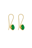 Gold Plated Aurora Ice Drop Earrings Green Onyx
