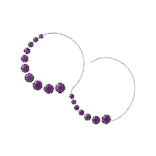 Jaipuri Ten Stone Swirl Amethyst