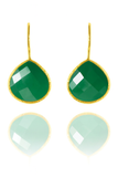 Gold Plated Peacock Drops Green Onyx