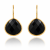 Gold Plated Peacock Drops Black Onyx