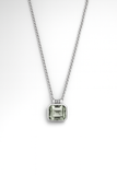 Glacial Rectangular Gemstone Necklace - Green Amethyst