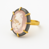 Limited Edition Framed Conquistador Ring - Oval Rose Quartz