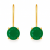 Gold Plated Aurora Ice Drop Earrings Green Onyx