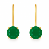 Gold Plated Aurora Ice Drop Earrings Green Onyx