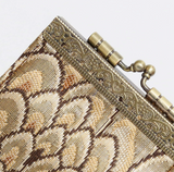 Feather Brocade, Card Holders with RFID Protection | Gold & Brown