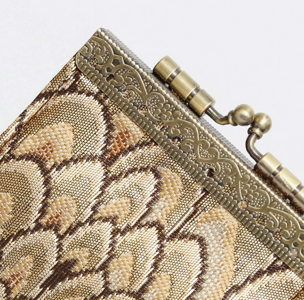 Feather Brocade, Card Holders with RFID Protection | Gold & Brown
