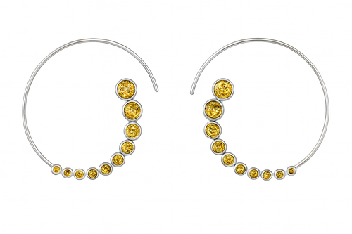 Jaipuri Ten Stone Swirl Citrine