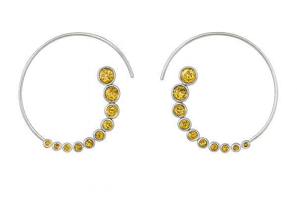 Jaipuri Ten Stone Swirl Citrine