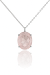Jaipuri Stone Drop Necklace Rose Quartz