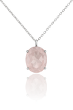 Jaipuri Stone Drop Necklace Rose Quartz