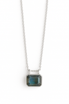 Glacial Rectangular Gemstone Necklace - Labradorite