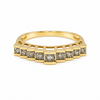 10k Gold Art Deco Graduating Diamond Square Ring Size 7