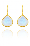 Gold Plated Peacock Drops White Moonstone