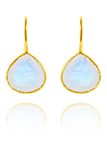 Gold Plated Peacock Drops White Moonstone