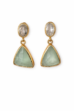Jaipuri Crystal & Aquamarine Earring Drop