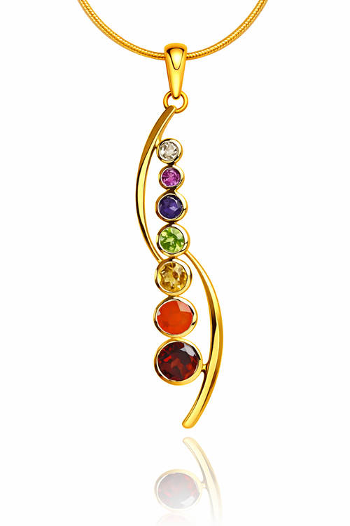 Gold Plated Modern Chakra Pendant