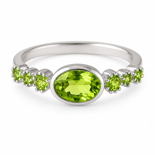 Rani Oval Stackable Ring - Peridot