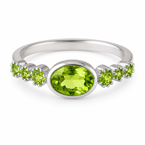 Rani Oval Stackable Ring - Peridot