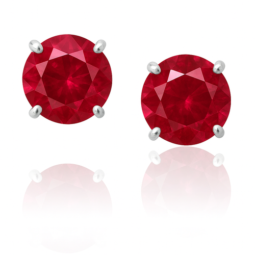 Capri Studs Rough Cut Ruby