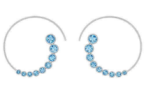 Jaipuri Ten Stone Swirl Blue Topaz