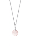 Capri Cerchio Drop Necklace with Chain Rose Quartz