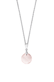 Capri Cerchio Drop Necklace with Chain Rose Quartz